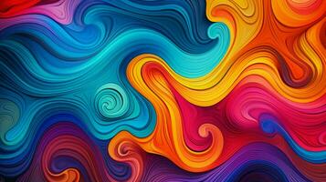 vibrant colors blend in psychedelic wave pattern photo