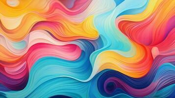 vibrant colors blend in psychedelic wave pattern photo