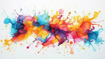 vibrant colors explode in messy watercolor blob photo