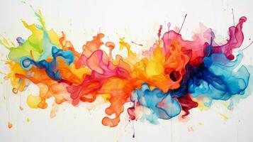 vibrant colors explode in messy watercolor blob photo