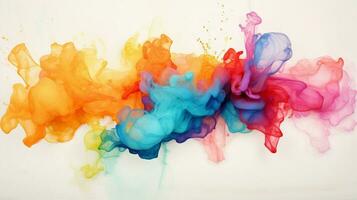 vibrant colors explode in messy watercolor blob photo