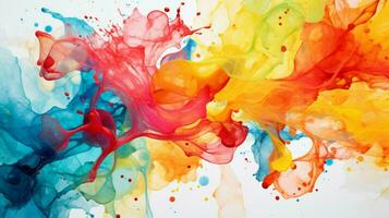 vibrant colors explode in messy watercolor blob photo