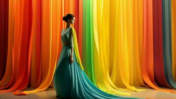 vibrant colors illuminate modern fashion collection backdrop photo