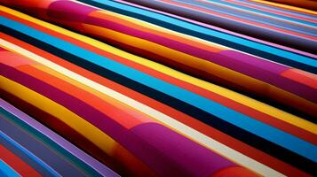 vibrant colors on striped textile create modern decoration photo