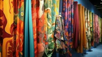 vibrant fashion textile pattern collection on display photo