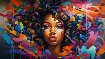 vibrante pintada mural representa juventud cultura creatividad foto