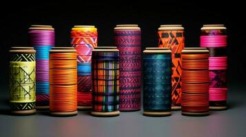 vibrant textile spools showcase rich cultural variation photo
