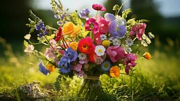 vibrant wildflower bouquet brings beauty to uncultivated photo