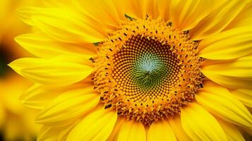 vibrant yellow sunflower close up of petal beauty in nature photo