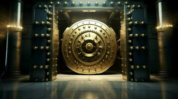 wealth and safety behind metal door vault photo