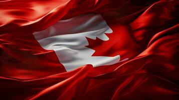 waving canadian flag symbolizes pride and patriotism photo