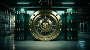 wealth and safety behind metal door vault photo