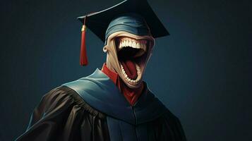 young adult achievement graduation gown toothy smile photo