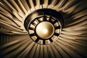 a close up of a light fixture in a room. AI-Generated photo