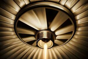 a light bulb is shining in a circular shape. AI-Generated photo