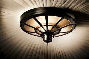 a light fixture with a circular design on it. AI-Generated photo