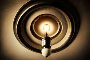 a light bulb is shown in a circular shape. AI-Generated photo