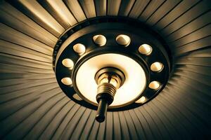 un ligero bulbo es brillante en un techo. generado por ai foto