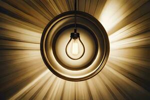 a light bulb is shining in a circular shape. AI-Generated photo