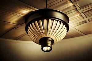 a light fixture hanging from the ceiling. AI-Generated photo