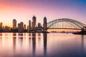 sydney skyline at sunset. AI-Generated photo