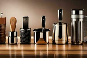 a collection of kitchen utensils and accessories. AI-Generated photo