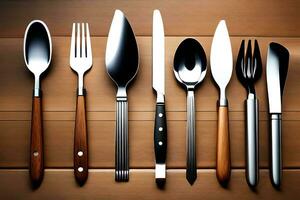 a collection of different types of utensils. AI-Generated photo