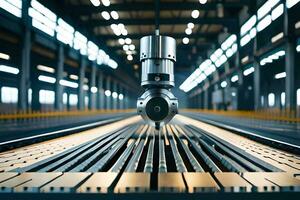a machine is in the middle of a factory. AI-Generated photo