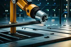 a robotic arm is working on a machine. AI-Generated photo