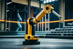 a robotic arm in a factory setting. AI-Generated photo