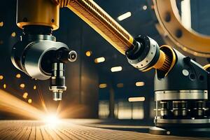 a robotic arm is working on a machine. AI-Generated photo