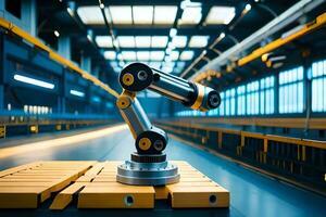 a robotic arm is sitting on top of a table. AI-Generated photo