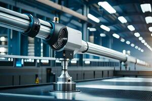 a machine is in a factory with a machine. AI-Generated photo