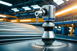 a robotic machine is sitting on top of a machine. AI-Generated photo