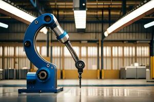 a robotic arm in a factory setting. AI-Generated photo