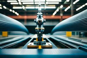 a machine is sitting on a conveyor belt. AI-Generated photo