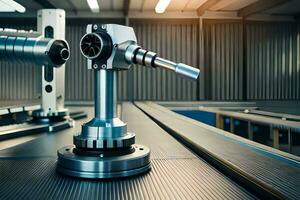 a machine is sitting on a table in a factory. AI-Generated photo