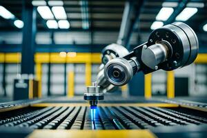 a robotic arm is working on a machine in a factory. AI-Generated photo
