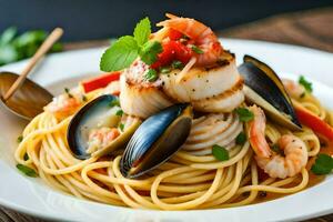 the best seafood pasta recipes for a seafood pasta recipe. AI-Generated photo