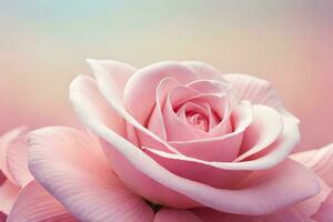 a pink rose is shown in front of a blurred background. AI-Generated photo