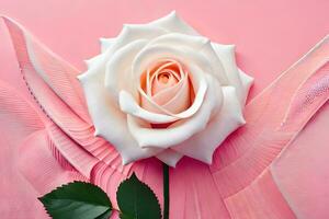 a rose is shown on a pink background. AI-Generated photo