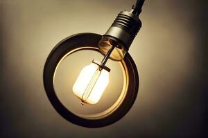 a light bulb is shown in a circular shape. AI-Generated photo