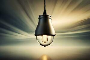 a light bulb hanging from a ceiling. AI-Generated photo