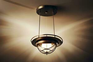 a light fixture hanging from a ceiling. AI-Generated photo