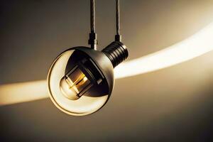 a light bulb hanging from a string. AI-Generated photo