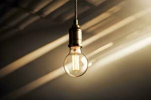 a light bulb is shining in the sunlight. AI-Generated photo