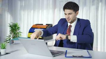 Portrait confident man in stylish suit looking at camera. video