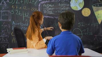 Teacher lectures boy student, student gets confused. video