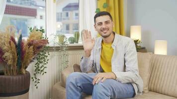 The man waving at the camera. video