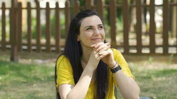 The woman dreams, dreams of career, dreams of family. video